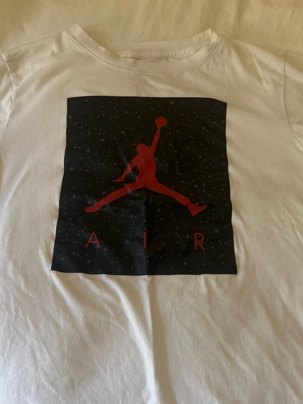 Jordan Red Jumpman on Black Square Art Print
